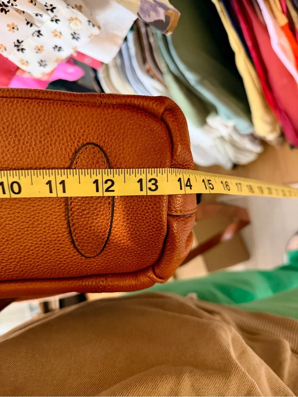 100% Leather Carry All Tote Purse | Cognac | Crossbody Strap | Work Laptop Bag